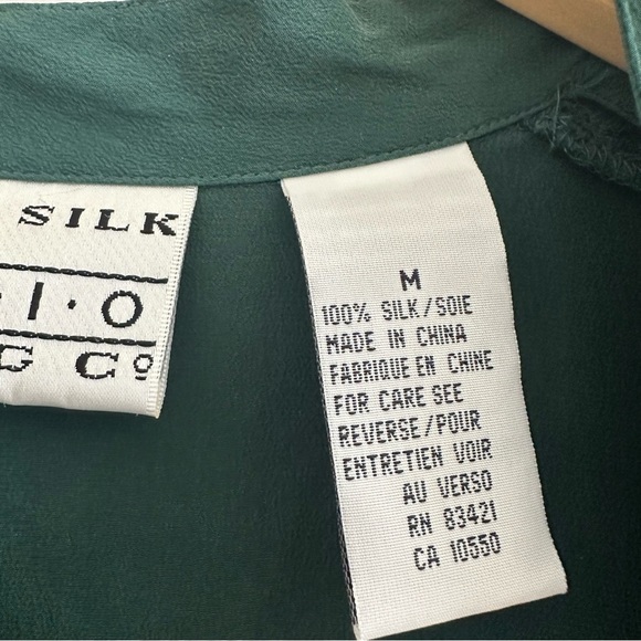 Vintage Pacific Silk & Studio 100% Silk Blouse Top Sz M - Picture 6 of 6
